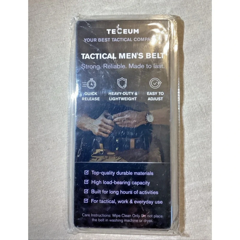 Teceum‎ Black Tactical Belt Quick Release Buckle Size Small